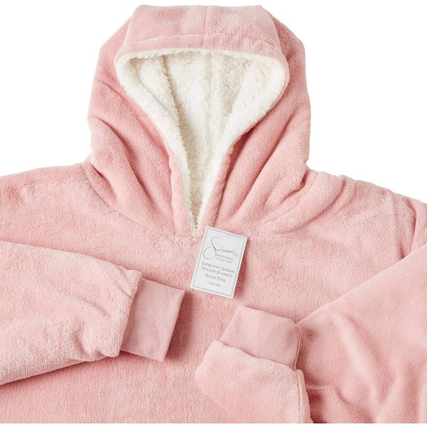 Sienna-hettegenser, ultramyk sherpa-fleece, varm, koselig, komfortabel, overdimensjonert bærbar, stor genser pink one-size