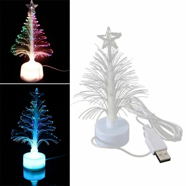 Fiberoptisk juletre med fargerike lamper - perfekt for hjemmefestdekorasjon