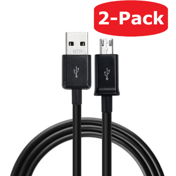 2-Pack PS4 Laddkabel Playstation 4 Handkontroll Kabel 1.8M Svart