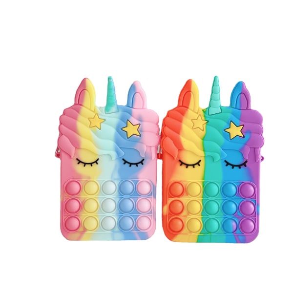 Pop-it Rainbow Unicorn  Väska för flickor rose small