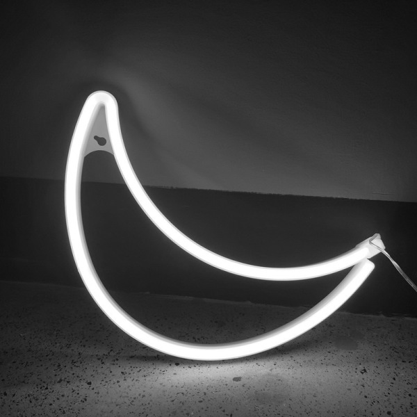 LED Månens Neonformede Farvede Lys Ortho white