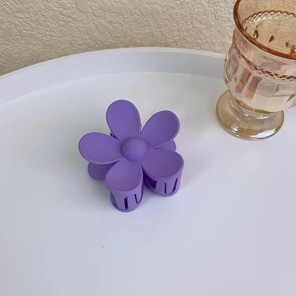 Färgglada Blommiga Hårclips Söt Stil Håraccessoarer Hårclips För Tjockt Tunnt Hår Purple
