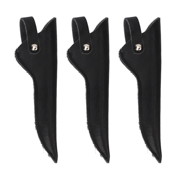 3-pack Frisör Saxpåse Minimalistisk Konstläder Barberare Hårklippningssax Väska för Frisörsalong Skönhetssalong