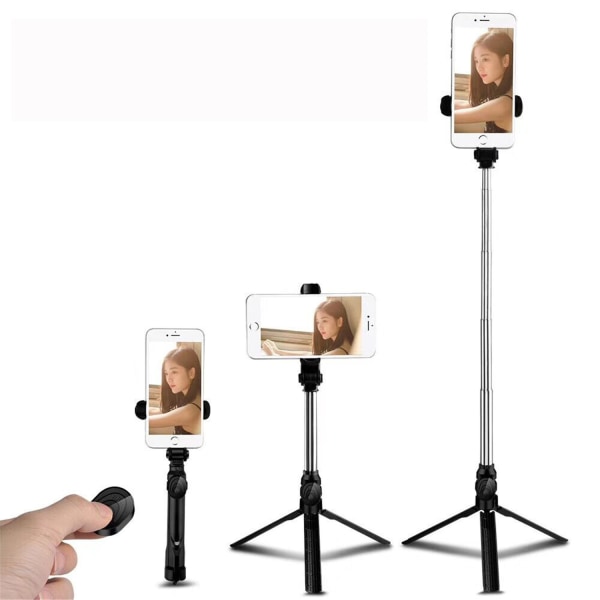Trådløs Bluetooth Selfie Stick Tripod fjernbetjening