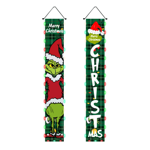 Jouluparatiisi Grinch Vihreä Haamu Juhla Päivä Koriste Paratiisi Led Valoilla Jouluparatiisi 16 30*180cm