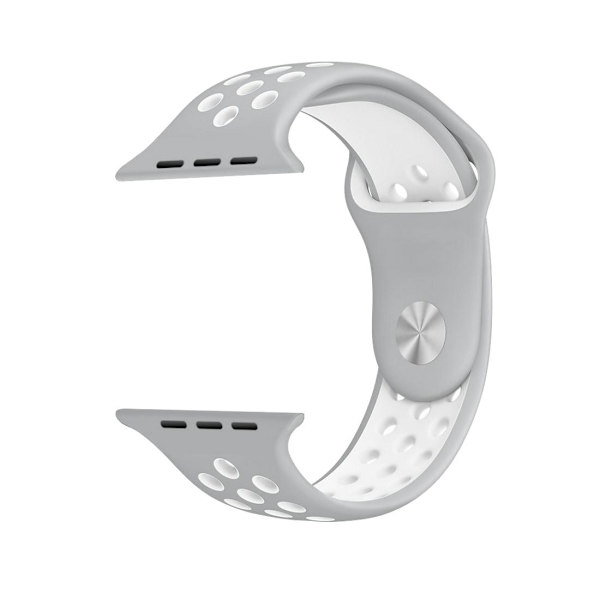 Apple Watch 42/44 mm:lle L-kokoinen silikoninen urheiluranneke, harmaa