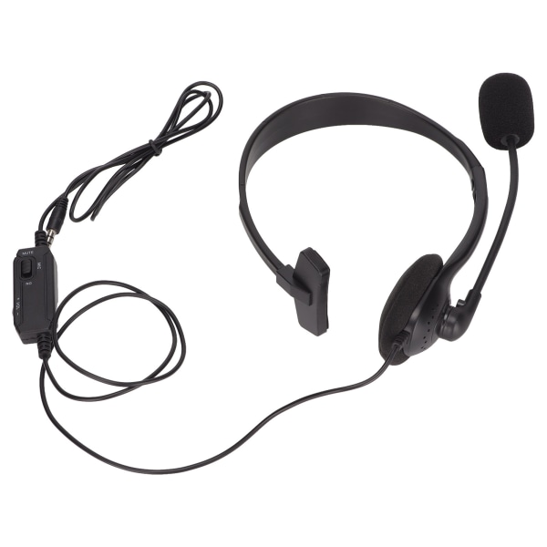 S480 Telephone Headset 3.5mm Plug Noise Reduction Adjustable Single Ear Customer Service Headset for Computers Black