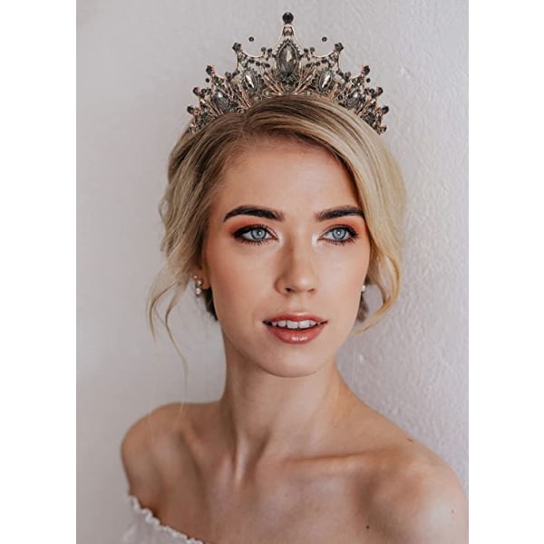 Tiara, krystalkrone, til brud, prinsesse diadem, bryllupstiara