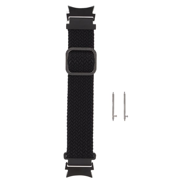 Urrem Elastisk Nylon Flettet Justerbar Håndledsrem Armbånd Urrem til Galaxy Watch 4 Sort