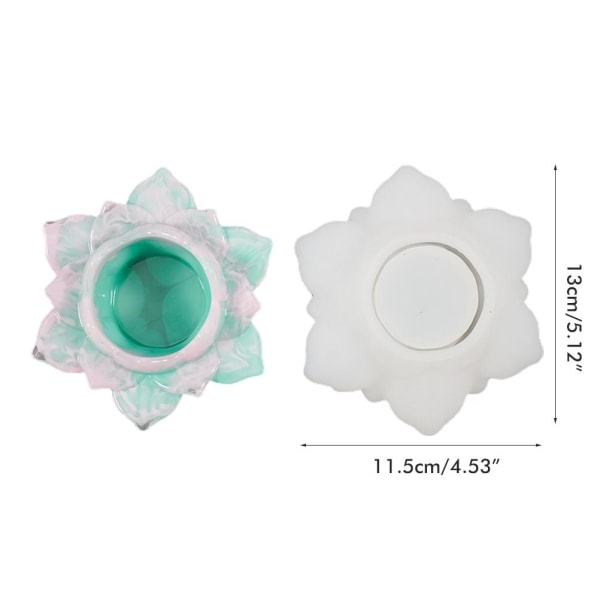 Blomsterhartsform Ljusstakeform Silikonform för DIY Smyckeskrin Godisask Hembord Dekoration