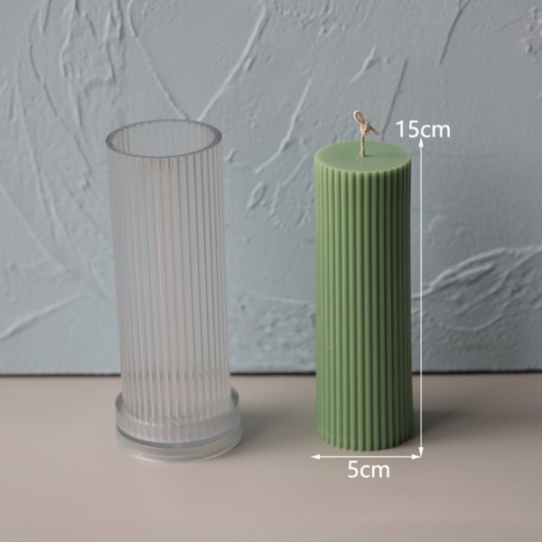 Striped cylindrical shape DIY-mould 5x15cm