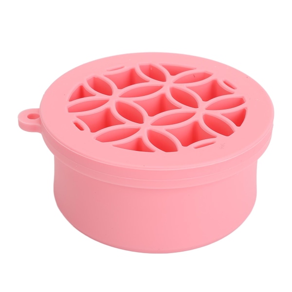 Meikkiharjan puhdistuskuppi kosmeettisen harjan puhdistustyynyn kuivausteline Silikonipesuri kulho kannettava pesutyökalu vaaleanpunainen
