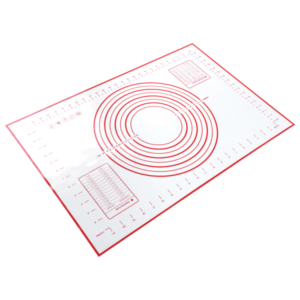 40x60 cm silikonbakematte Sklisikker bakematte Deigrullematte bakeverktøy (rød)