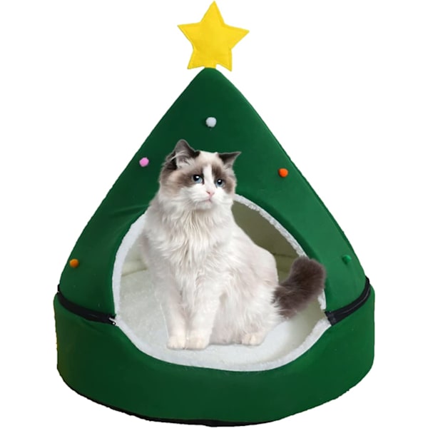 Julkatthus, kattbädd, julgran katthus sängar kattunge säng