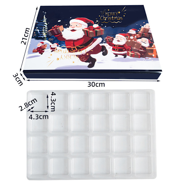 Blind Box Julekalender - På lager - Julegaveæske - Jule Blind Box Nedtællingskalender - Engros 1 30*21*3cm
