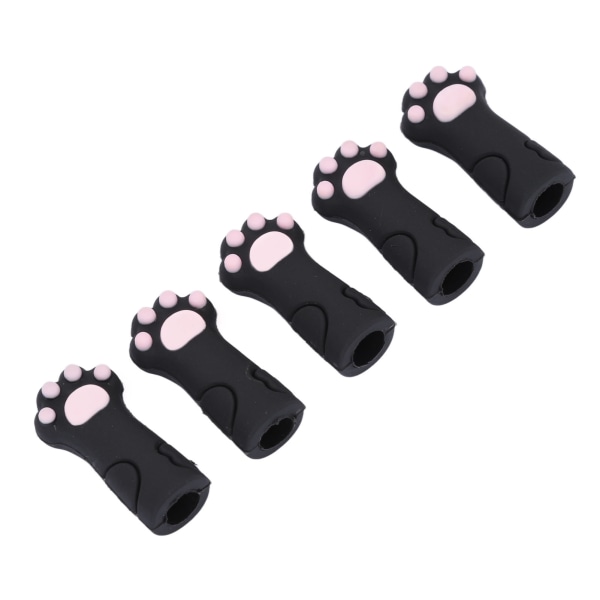 5 stk. Cuticle Saks Cover Protector Cat Pote Form Silikone Cuticle Trimmer Beskyttende ærme til negle og tånegle Sort