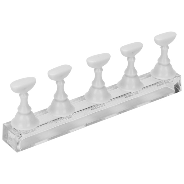 Neglekunst Display Praksis Stativ Magnetisk Negle Fingernegl Tip Holder Manicure Sæt Værktøj Hvid
