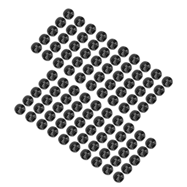 100 stk Hårflettingperler Plast Store Hull Seksjon 12mm Dreadlocks Hårflettingperler Svart