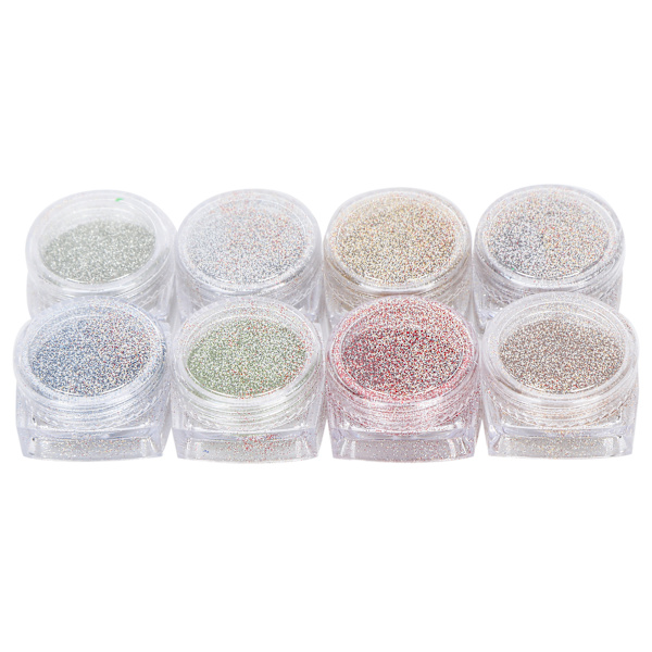 8 Ask Glitter Färgglada Plast Glittrande Dekorationstillbehör Formgjutning Hantverk DIY Material