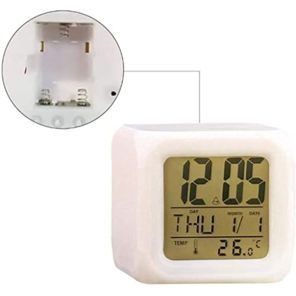Digital väckarklocka med 7 färger och stor LED-display