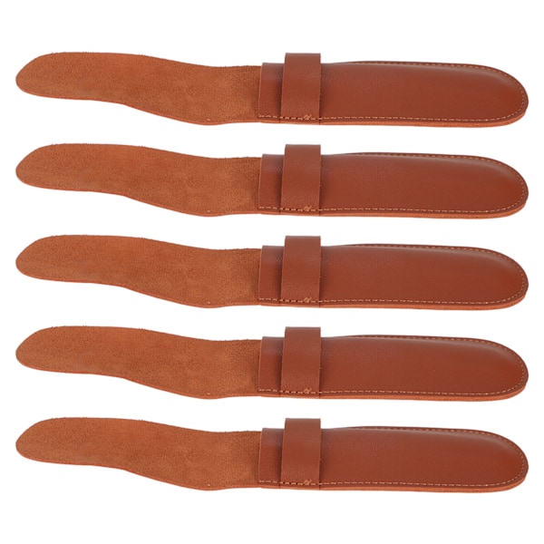 5-pack Clipperfodral Bärbar Utsökt Textur Brun Bekväm Känsel Skyddande Slida för Barberare