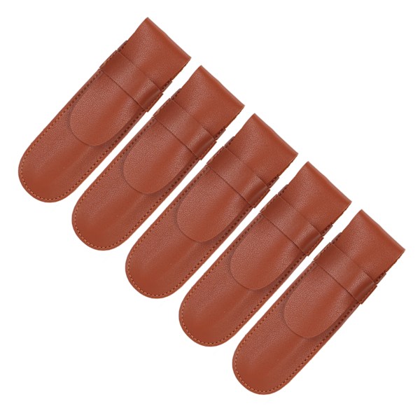 5-pack Clipperfodral Bärbar Utsökt Textur Brun Bekväm Känsel Skyddande Slida för Barberare