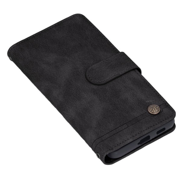Phone case Magneettisesti suljettava Flip-puhelimen cover sisäänrakennetulla korttitelineellä Galaxy S21 Ultra Blackille