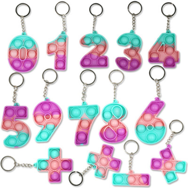 14 stycken silikon fidget leksakspendant pop leksak