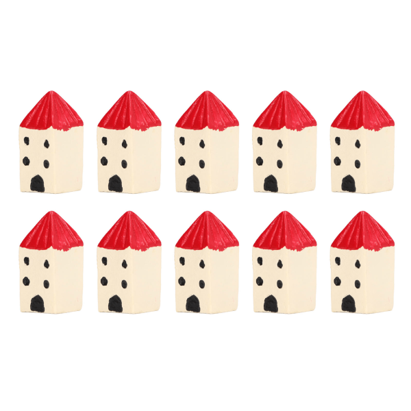 10 stk Miniatyr røde huspynt Nyskapende middelhavsstil harpiks 1:12 dukkehus Miniatyrhusmodell