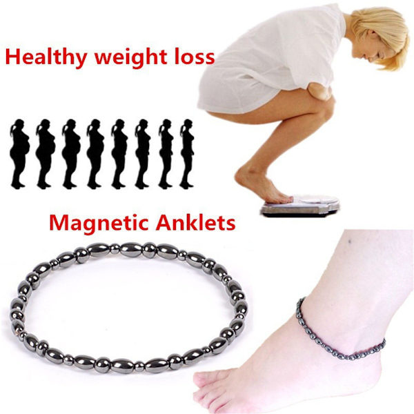 3 st Hematit Magnetiska Terapi Ankelarmband för Kvinnor