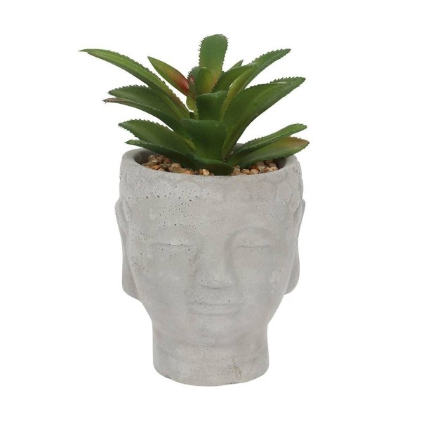 Noget andet Buddha Head Planter One Size Grå One Size