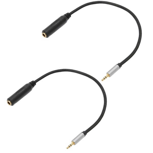 3,5 mm hann til 6,35 mm hunn kabel tapsløs 1/4 tommer til 1/8 tommer instrumentkabel for hodetelefon mikser hjem stereo 11,8 tommer