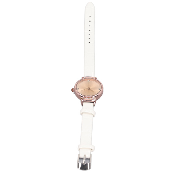 Minimalistisk Klocka för Kvinnor, Ultratunn Läderrem, Casual Mode Armbandsur, Damklockor, Enkel Klänning, Kvarts Analog Vit