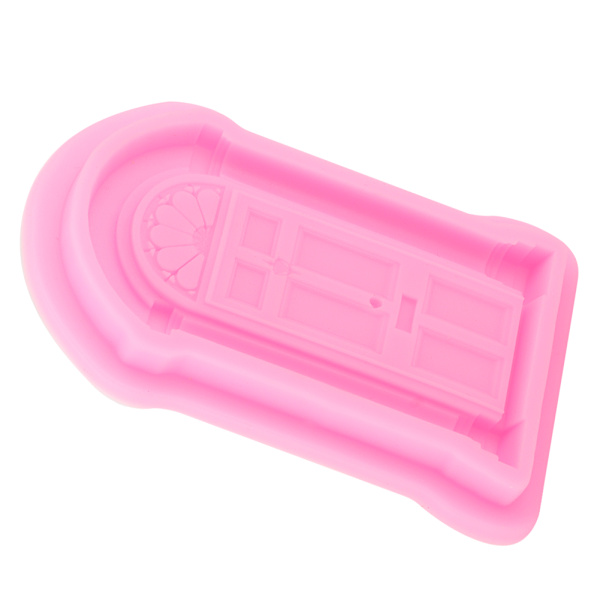2 stk DIY Dør Vindue Silikonform Kage Fondant Cookie Form Dekoration Bageværktøj Pink