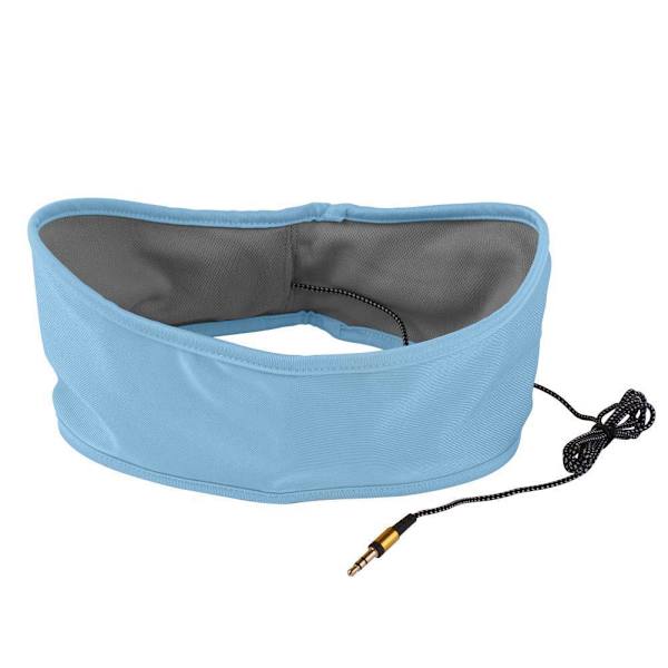 Hovebind med indbyggede hovedtelefoner - Bomuld/Fleece - Sort sky blue