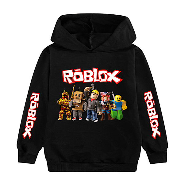 Roblox Hoodie til børn Yderbeklædning Trøje sort black 160cm