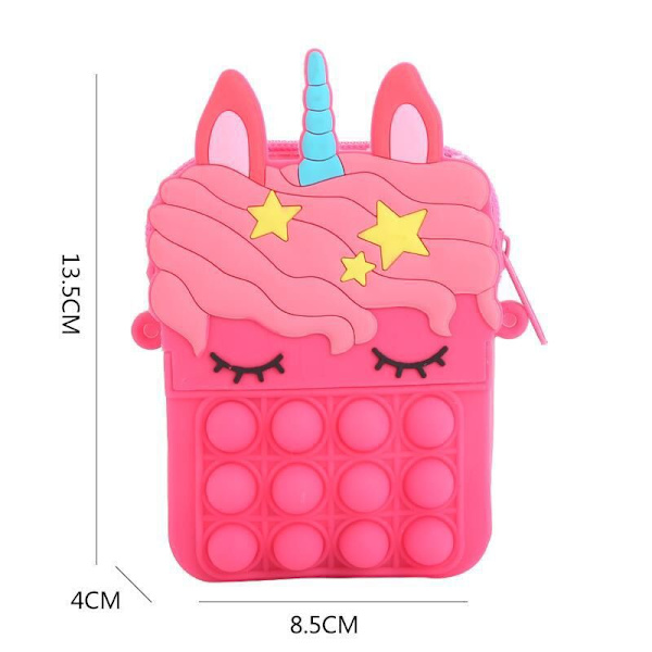 Ny Taske Prinsesse Møntpung Silikon Crossbody Voksen og Børn Dekompression Sød Legetøj Tegneserie Taske Macarons