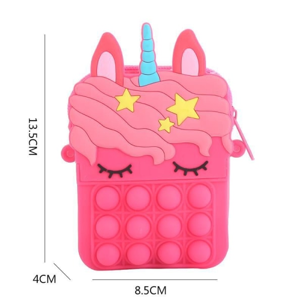 Ny Väska Prinsessa Myntplånbok Silikon Crossbody Vuxen och Barn Decompression Söt Leksak Cartoon Väska Pink