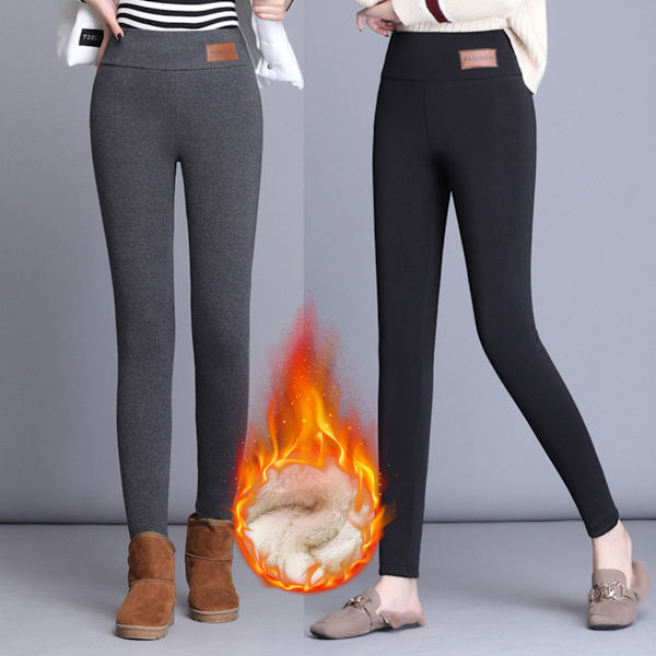 Fodrade vinterleggings med hög midja, fleecetights