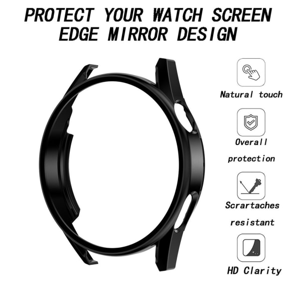 Smartwatch Full Cover-etui med hærdet glasfilm Smartwatch-skærmbeskytter-etui til GT3 46 mm sort