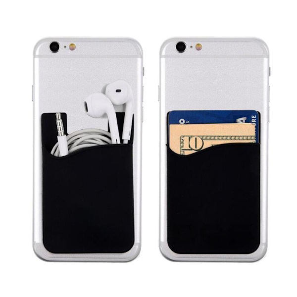 3x Silikon Sock Wallet Kortmall Sticker Svart