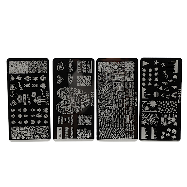 Negle Stempling Plater Mønster DIY Negle Trykking Stempling Mal Manikyr Verktøy 01-04