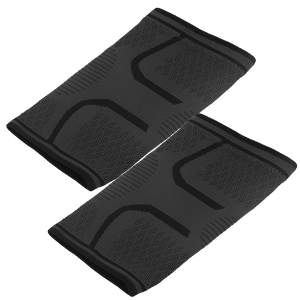 2 st Nylon Knäskydd för Utomhussporter Stickad Sommar Anti-Halk Andningsbar Elastisk Knäskydd Tränings Skydd (L)