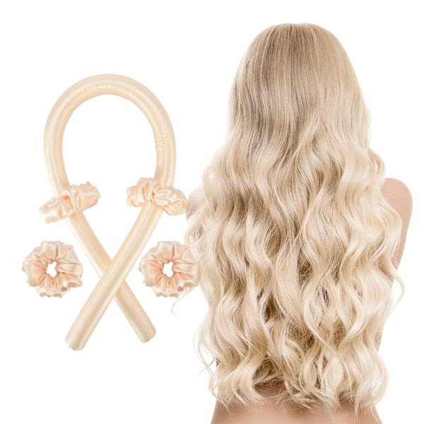 Svampe-krøllejern uden varme - Lazy Curling Wand Set - Hårbånd - Hårklips Leather powder