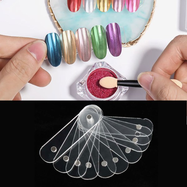 10 stk. Neglekunst Akrylstrimler Display Transparent Manicure DIY Neglesalon Tilbehør 10 stk.
