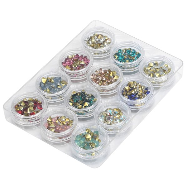 Negle Rhinestones Fancy Form Glitter Krystal Mixet Neglekunst Dekoration Manicure Værktøj