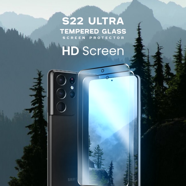 2 Pakke - Samsung S22 ULTRA - 9H Härdat Glass - 3D Super Kvalitet