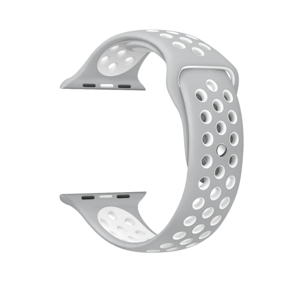 För Apple Watch 42/44mm L silikon Sport klockarmband grå
