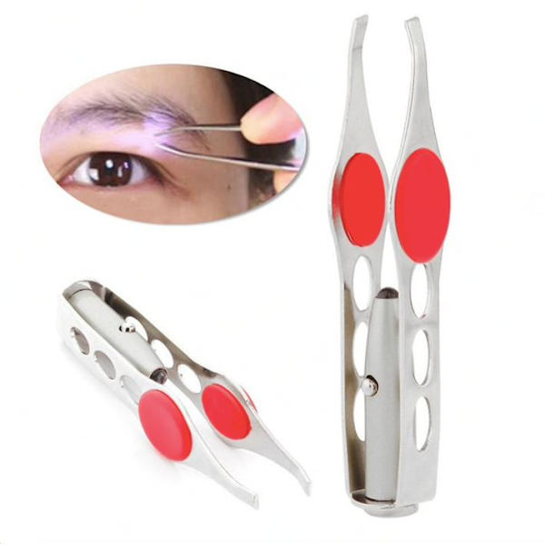 Pinsetit LED-lampulla, hopea silver