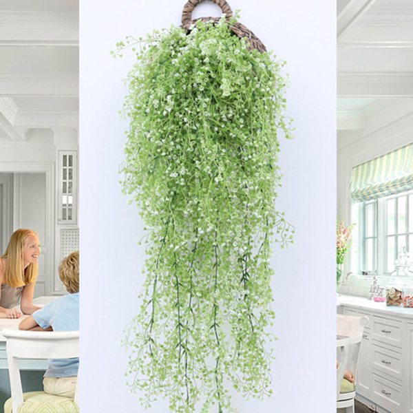 Konstgjord hängande växt av konstgjord silkesblomma, 120 cm gul